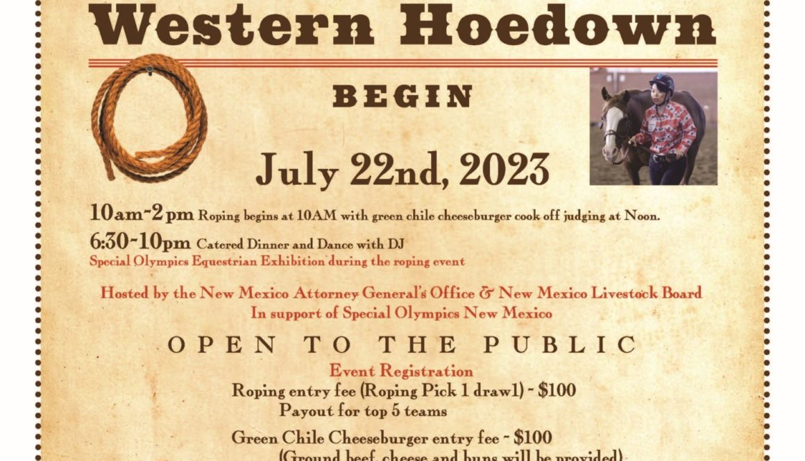 2023 NMLETR July 22 Western Hoedown flyer-updated venue